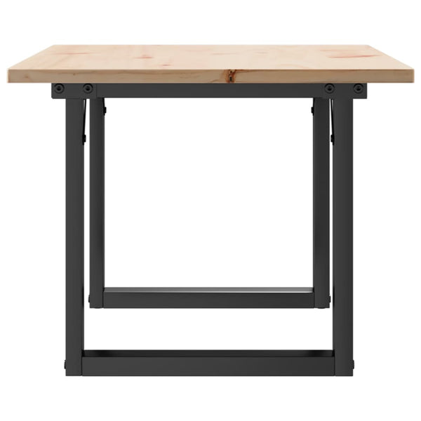 vidaXL Coffee Table O-Leg 80x50x40cm Solid Pine Wood and Steel