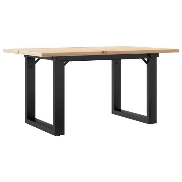 vidaXL Coffee Table O-Leg 80x50x40cm Solid Pine Wood and Steel