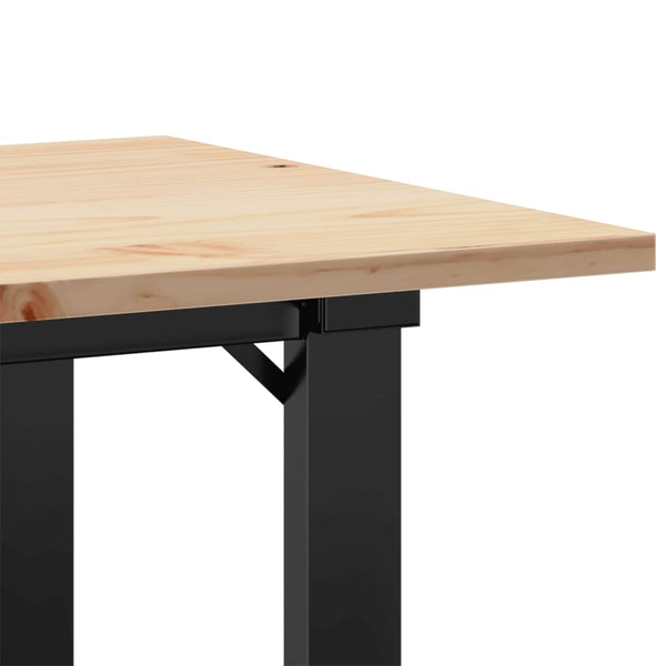 vidaXL Coffee Table O-Leg 80x50x40cm Solid Pine Wood and Steel