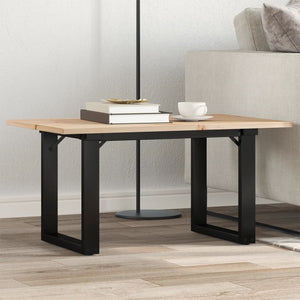 vidaXL Coffee Table O-Leg 80x50x40cm Solid Pine Wood and Steel