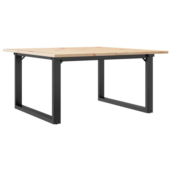 vidaXL Coffee Table O-Frame 90x90x45cm Solid Pine Wood and Steel