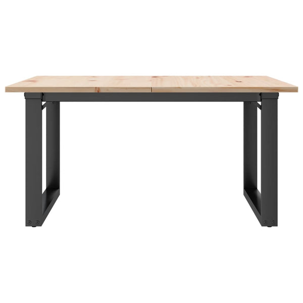 vidaXL Coffee Table O-Frame 90x90x45cm Solid Pine Wood and Steel