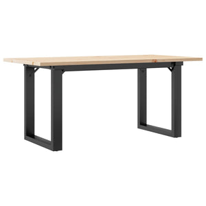 vidaXL Coffee Table O-Shaped Base 100x50x45 cm Solid Pine Wood & Steel