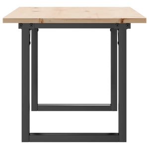 vidaXL Coffee Table O-Shaped Base 100x50x45 cm Solid Pine Wood & Steel