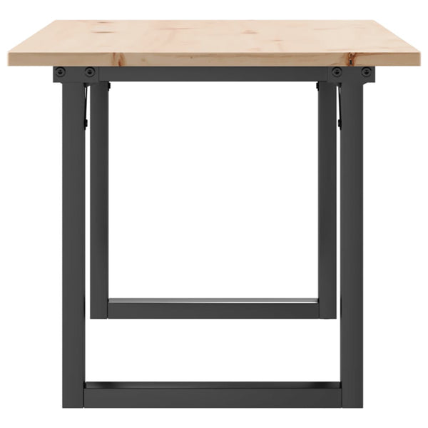 vidaXL Coffee Table O-Shaped Base 100x50x45 cm Solid Pine Wood & Steel