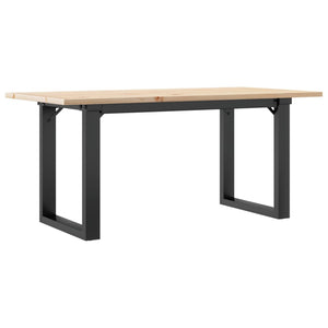 vidaXL Coffee Table O-Shaped Base 100x50x45 cm Solid Pine Wood & Steel