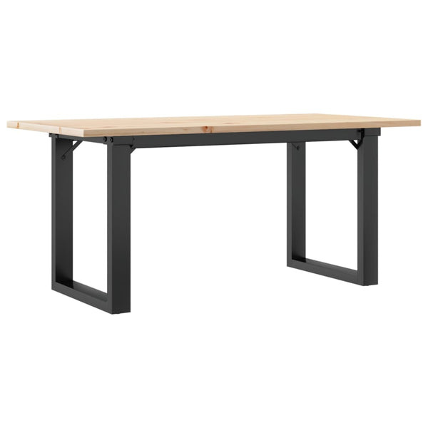 vidaXL Coffee Table O-Shaped Base 100x50x45 cm Solid Pine Wood & Steel