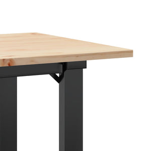 vidaXL Coffee Table O-Shaped Base 100x50x45 cm Solid Pine Wood & Steel