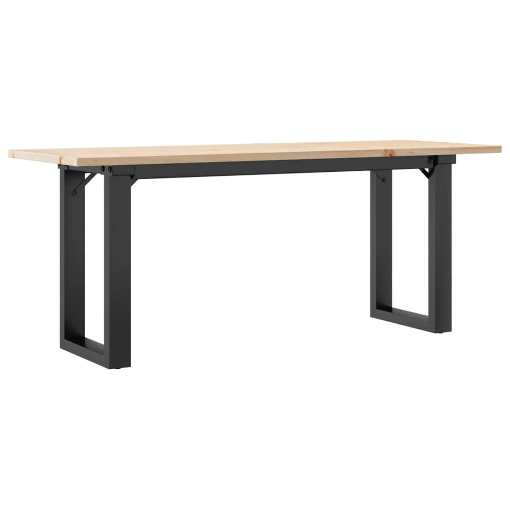 vidaXL Coffee Table O-Frame 110x40x45 cm Solid Pine Wood & Steel