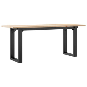 vidaXL Coffee Table O-Frame 110x40x45 cm Solid Pine Wood & Steel