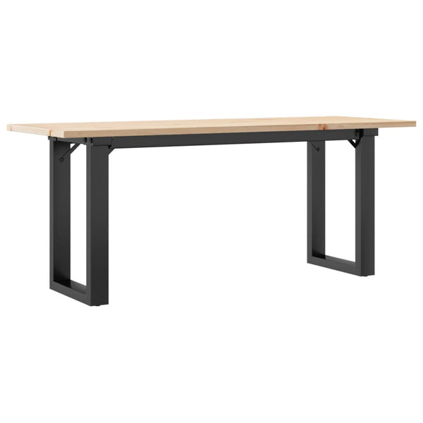 vidaXL Coffee Table O-Frame 110x40x45 cm Solid Pine Wood & Steel