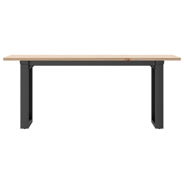 vidaXL Coffee Table O-Frame 110x40x45 cm Solid Pine Wood & Steel