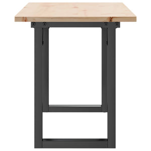 vidaXL Coffee Table O-Frame 110x40x45 cm Solid Pine Wood & Steel