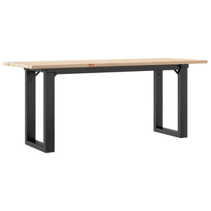 vidaXL Coffee Table O-Frame 110x40x45 cm Solid Pine Wood & Steel