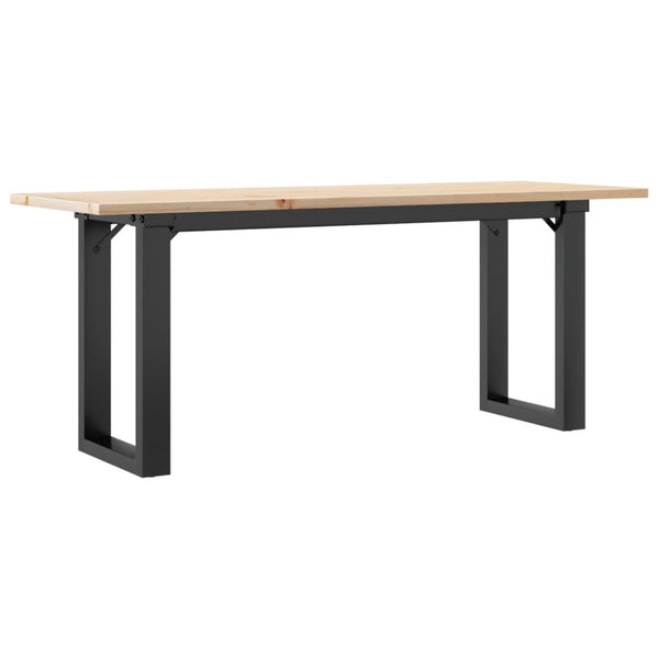 vidaXL Coffee Table O-Frame 110x40x45 cm Solid Pine Wood & Steel
