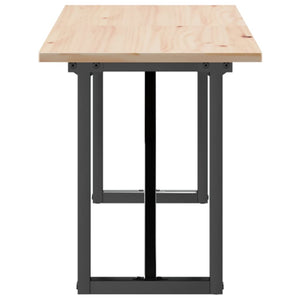 vidaXL Coffee Table O-Legs 160x40x45 cm Solid Pine Wood & Steel