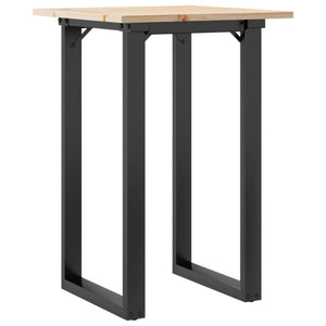 vidaXL Dining Table O-Leg 50x50x75 cm Solid Pine Wood and Steel