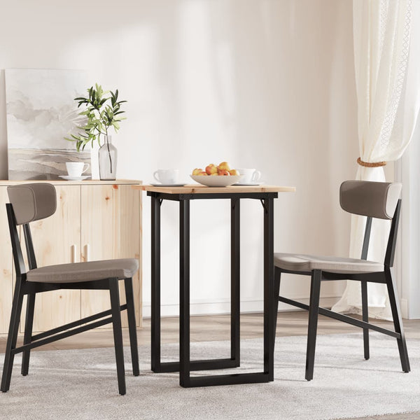 vidaXL Dining Table O-Leg 50x50x75 cm Solid Pine Wood and Steel