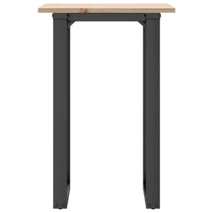 vidaXL Dining Table O-Leg 50x50x75 cm Solid Pine Wood and Steel