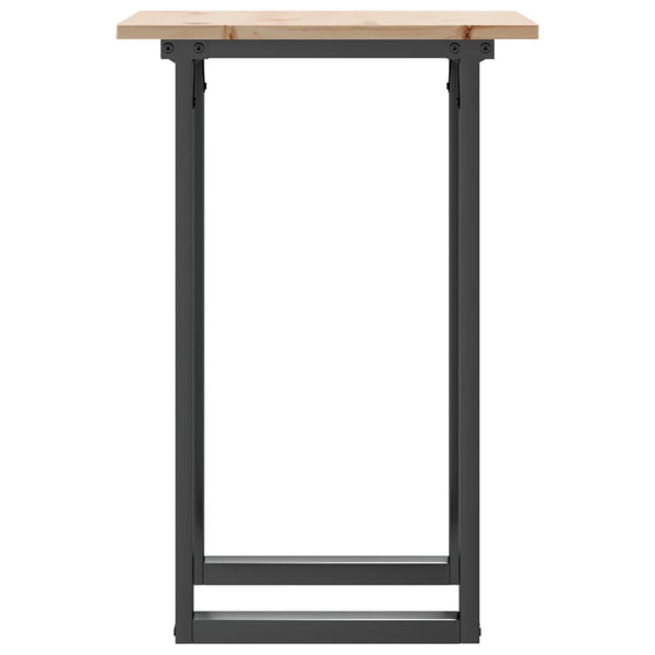 vidaXL Dining Table O-Leg 50x50x75 cm Solid Pine Wood and Steel