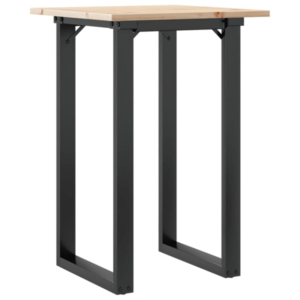vidaXL Dining Table O-Leg 50x50x75 cm Solid Pine Wood and Steel