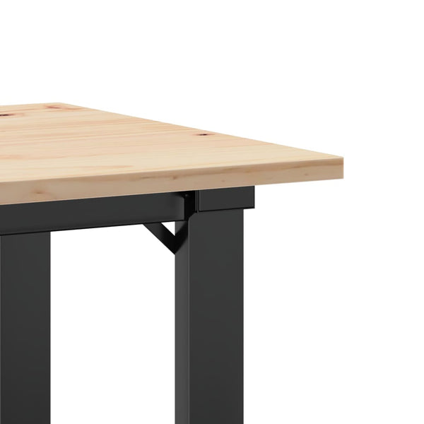 vidaXL Dining Table O-Leg 50x50x75 cm Solid Pine Wood and Steel
