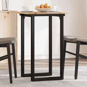 vidaXL Dining Table O-Leg 50x50x75 cm Solid Pine Wood and Steel