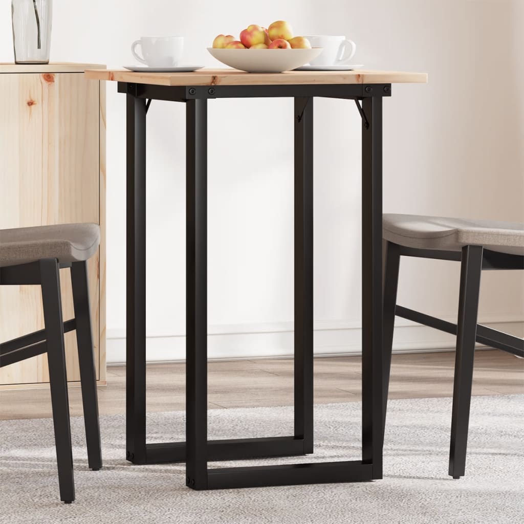 vidaXL Dining Table O-Leg 50x50x75 cm Solid Pine Wood and Steel