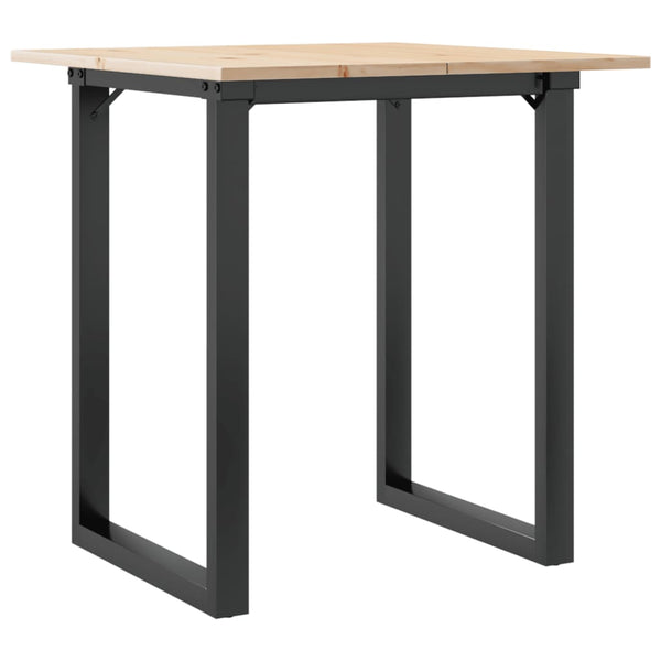 vidaXL Dining Table O-Leg 60x60x75 cm Solid Pine Wood and Steel