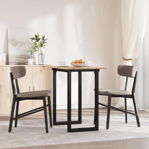 vidaXL Dining Table O-Leg 80x50x75 cm Solid Pine Wood and Steel