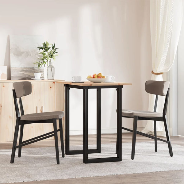 vidaXL Dining Table O-Leg 80x50x75 cm Solid Pine Wood and Steel