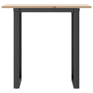 vidaXL Dining Table O-Leg 80x50x75 cm Solid Pine Wood and Steel