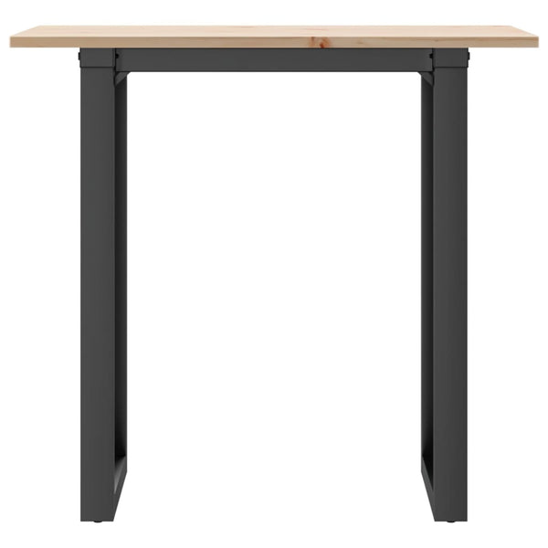 vidaXL Dining Table O-Leg 80x50x75 cm Solid Pine Wood and Steel