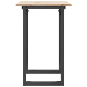 vidaXL Dining Table O-Leg 80x50x75 cm Solid Pine Wood and Steel