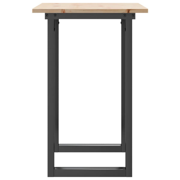 vidaXL Dining Table O-Leg 80x50x75 cm Solid Pine Wood and Steel