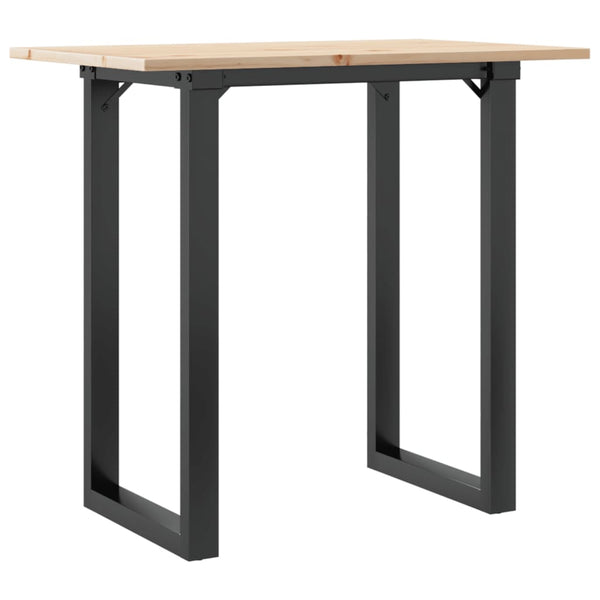 vidaXL Dining Table O-Leg 80x50x75 cm Solid Pine Wood and Steel
