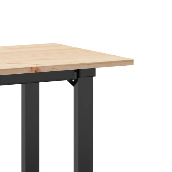 vidaXL Dining Table O-Leg 80x50x75 cm Solid Pine Wood and Steel