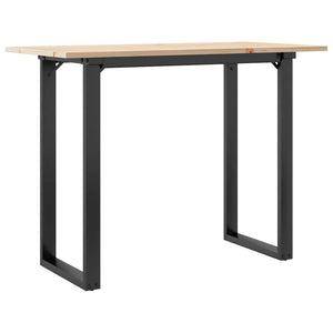 vidaXL Dining Table O-Leg 100x50x75 cm Solid Pine Wood and Steel