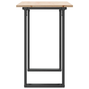 vidaXL Dining Table O-Leg 100x50x75 cm Solid Pine Wood and Steel