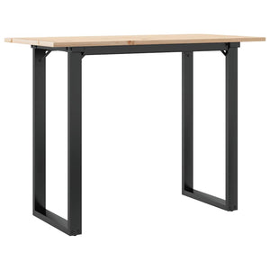 vidaXL Dining Table O-Leg 100x50x75 cm Solid Pine Wood and Steel