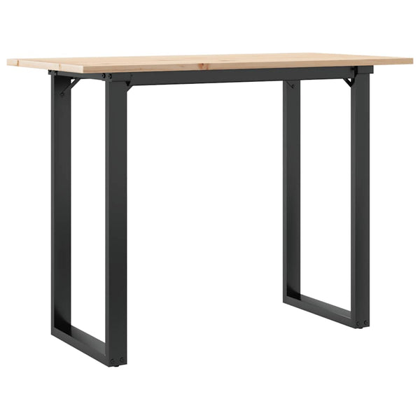 vidaXL Dining Table O-Leg 100x50x75 cm Solid Pine Wood and Steel