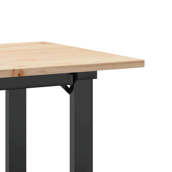 vidaXL Dining Table O-Leg 100x50x75 cm Solid Pine Wood and Steel