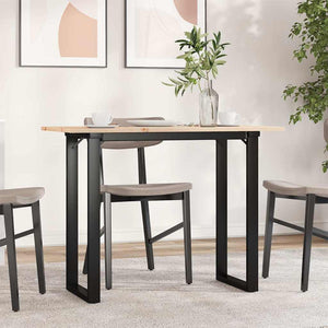 vidaXL Dining Table O-Leg 100x50x75 cm Solid Pine Wood and Steel