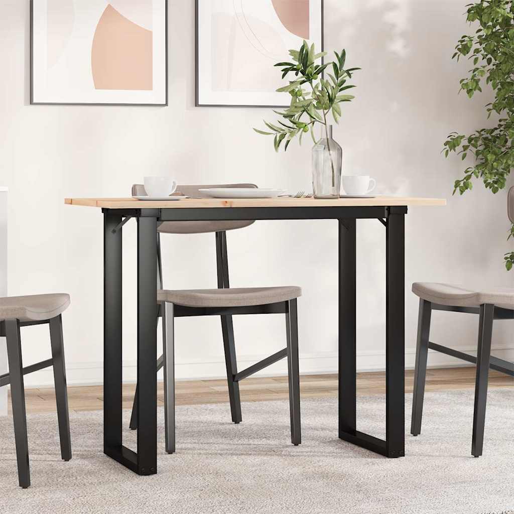 vidaXL Dining Table O-Leg 100x50x75 cm Solid Pine Wood and Steel