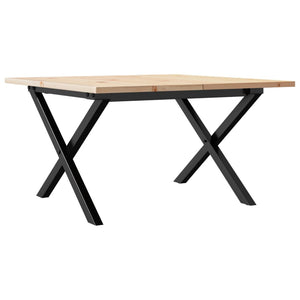 vidaXL Coffee Table X-Legs 60x60x40 cm Solid Pine Wood and Steel