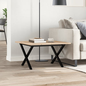 vidaXL Coffee Table X-Legs 60x60x40 cm Solid Pine Wood and Steel