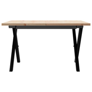 vidaXL Coffee Table X-Legs 60x60x40 cm Solid Pine Wood and Steel