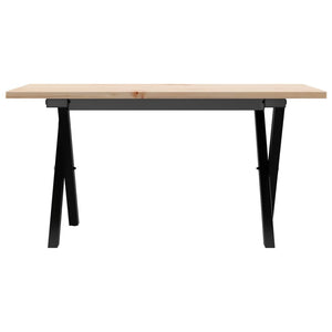 vidaXL Coffee Table X-Frame 80x50x40cm Solid Pine Wood and Steel