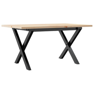 vidaXL Coffee Table X-Frame 80x50x40cm Solid Pine Wood and Steel