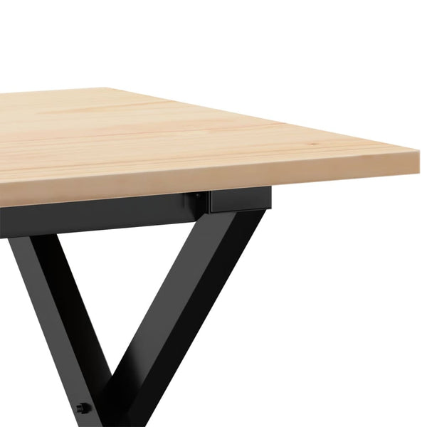 vidaXL Coffee Table X-Frame 80x50x40cm Solid Pine Wood and Steel